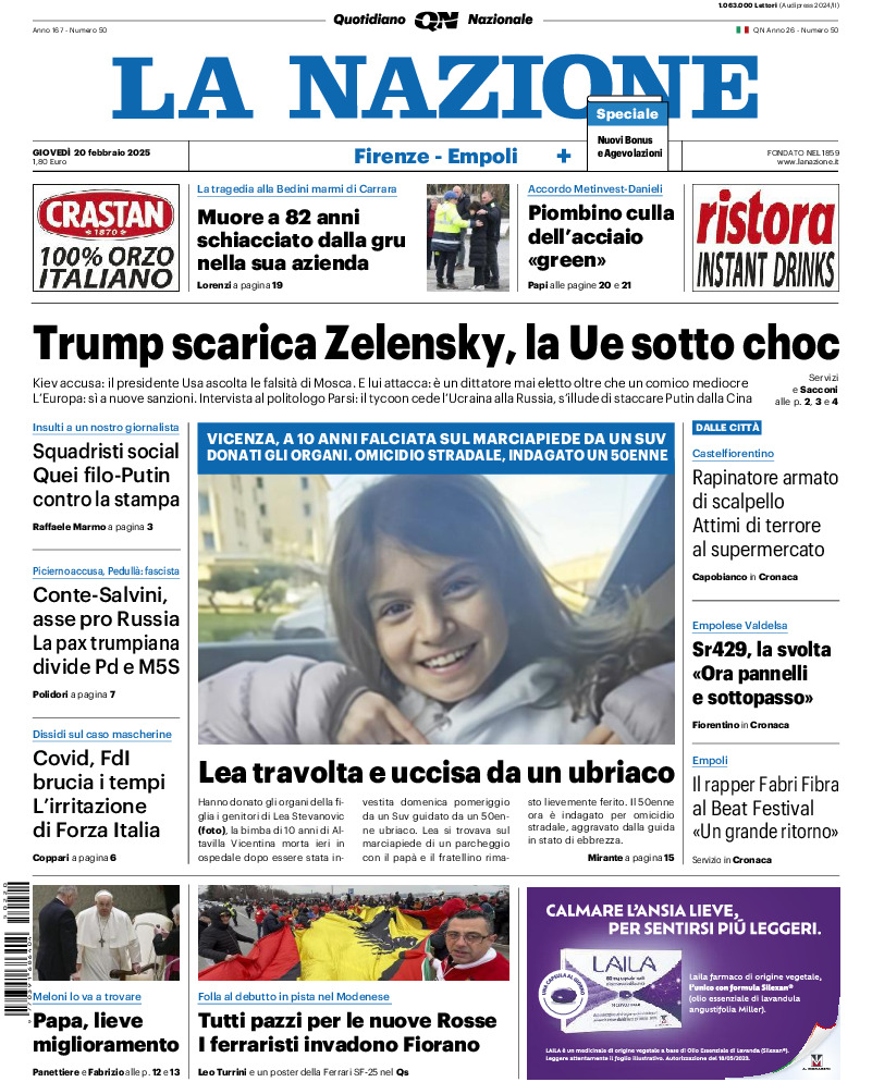 Prima-pagina-la nazione-edizione-di-oggi-20250220